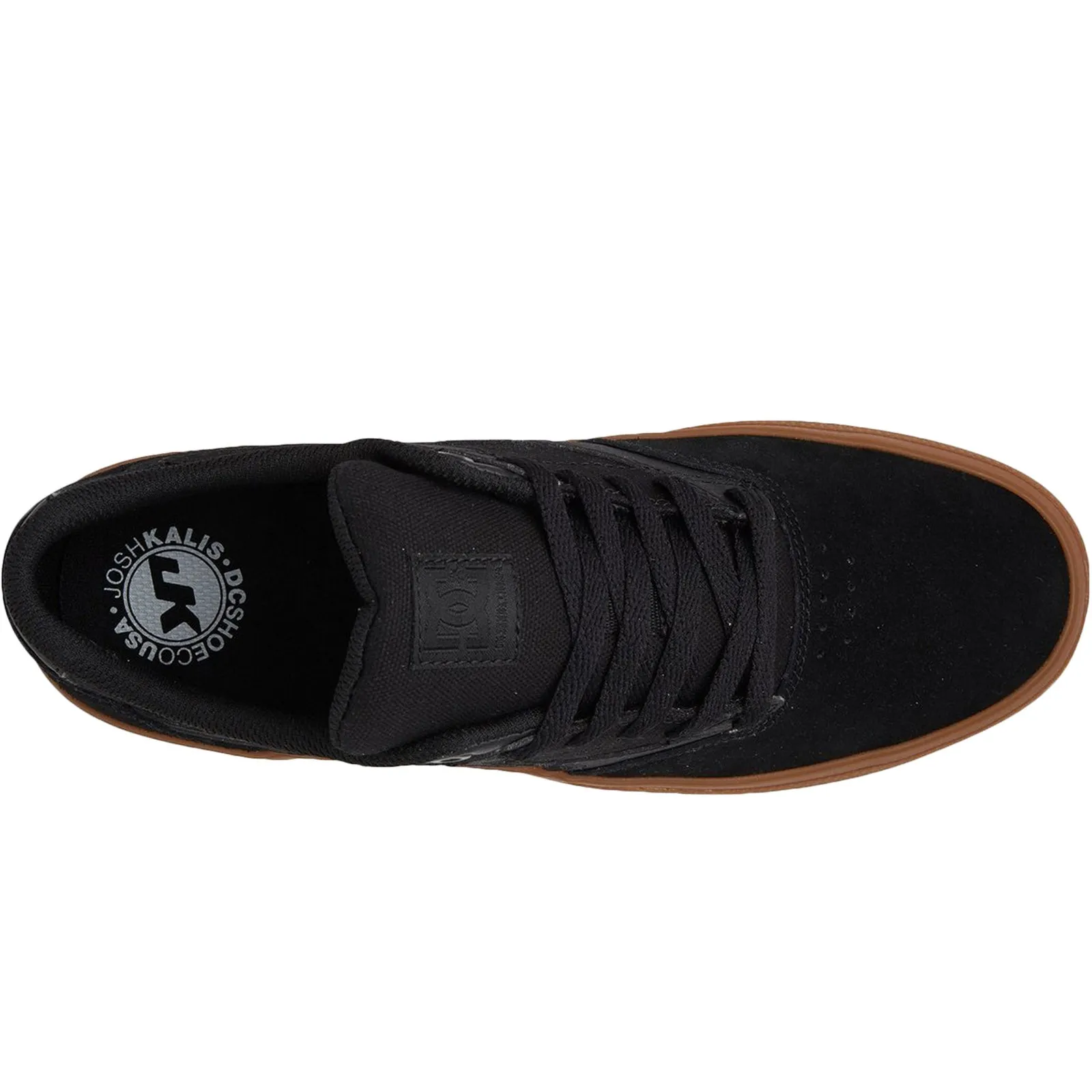 DC Shoes Mens Kalis Low Rise Suede Leather Trainers - Black/Gum