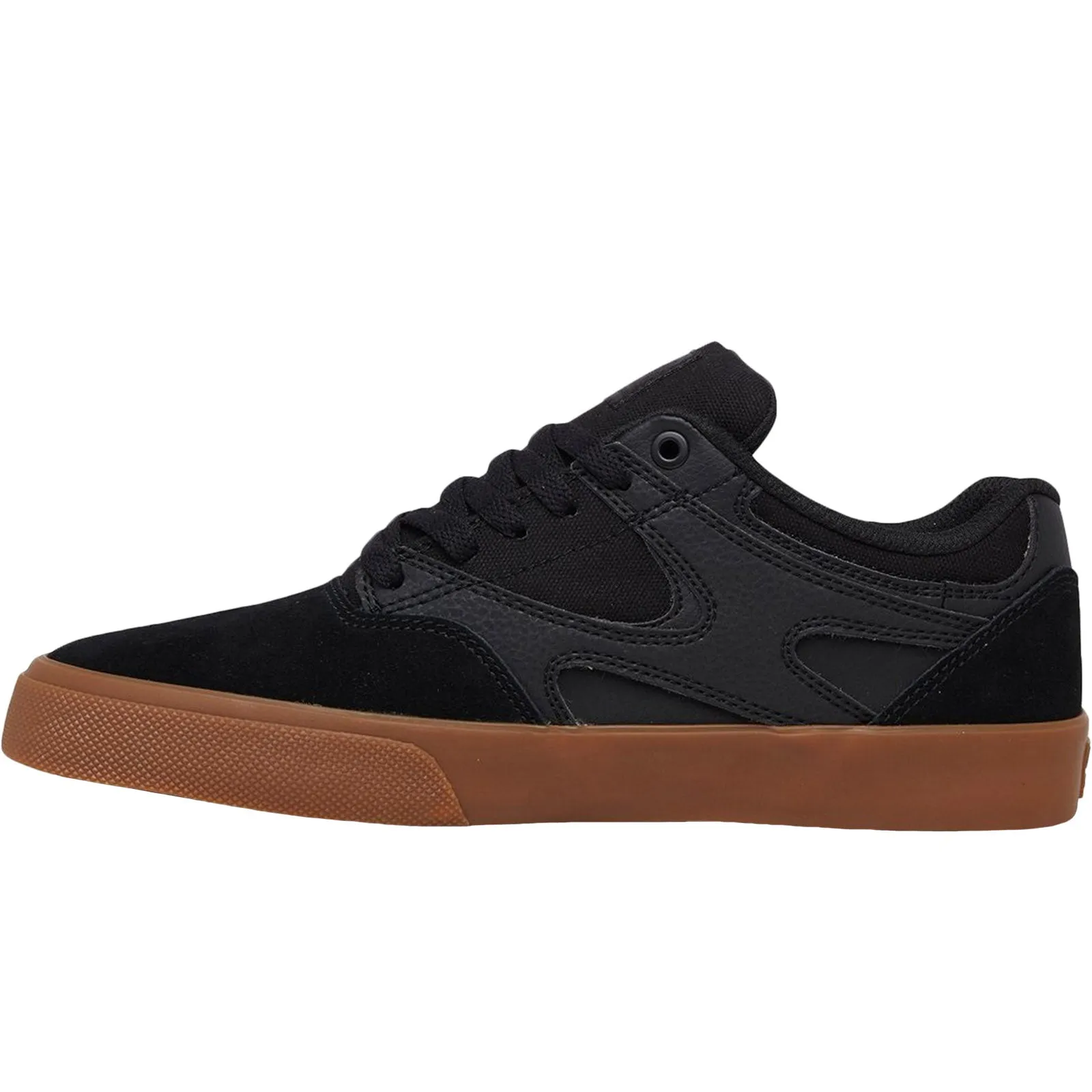 DC Shoes Mens Kalis Low Rise Suede Leather Trainers - Black/Gum