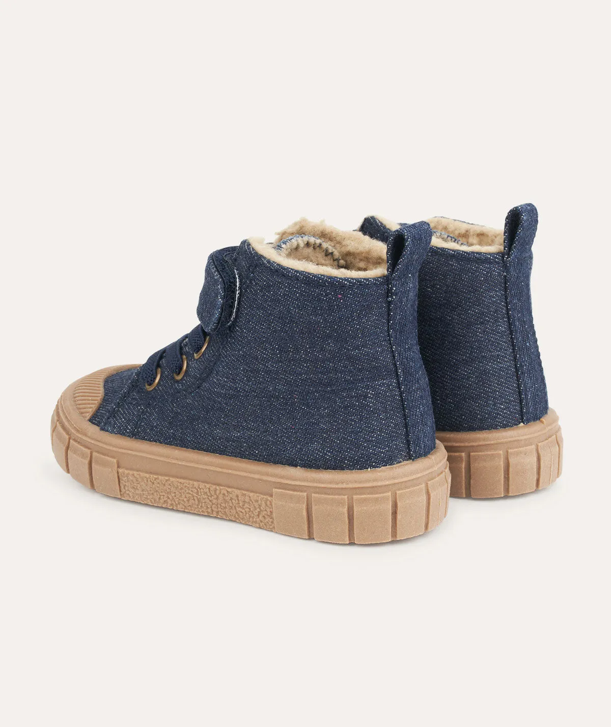 Denim High Top Trainers - Blue