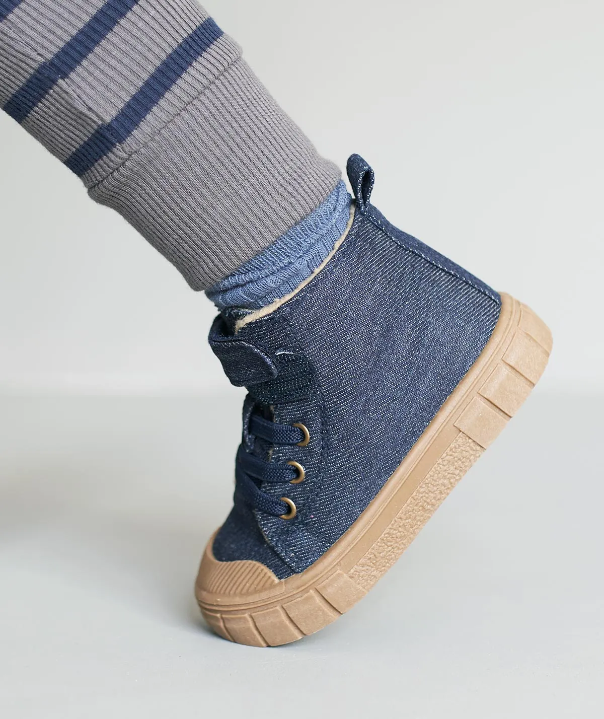 Denim High Top Trainers - Blue