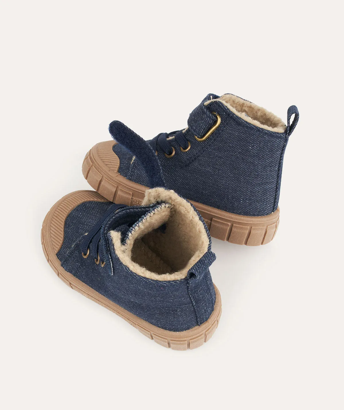 Denim High Top Trainers - Blue