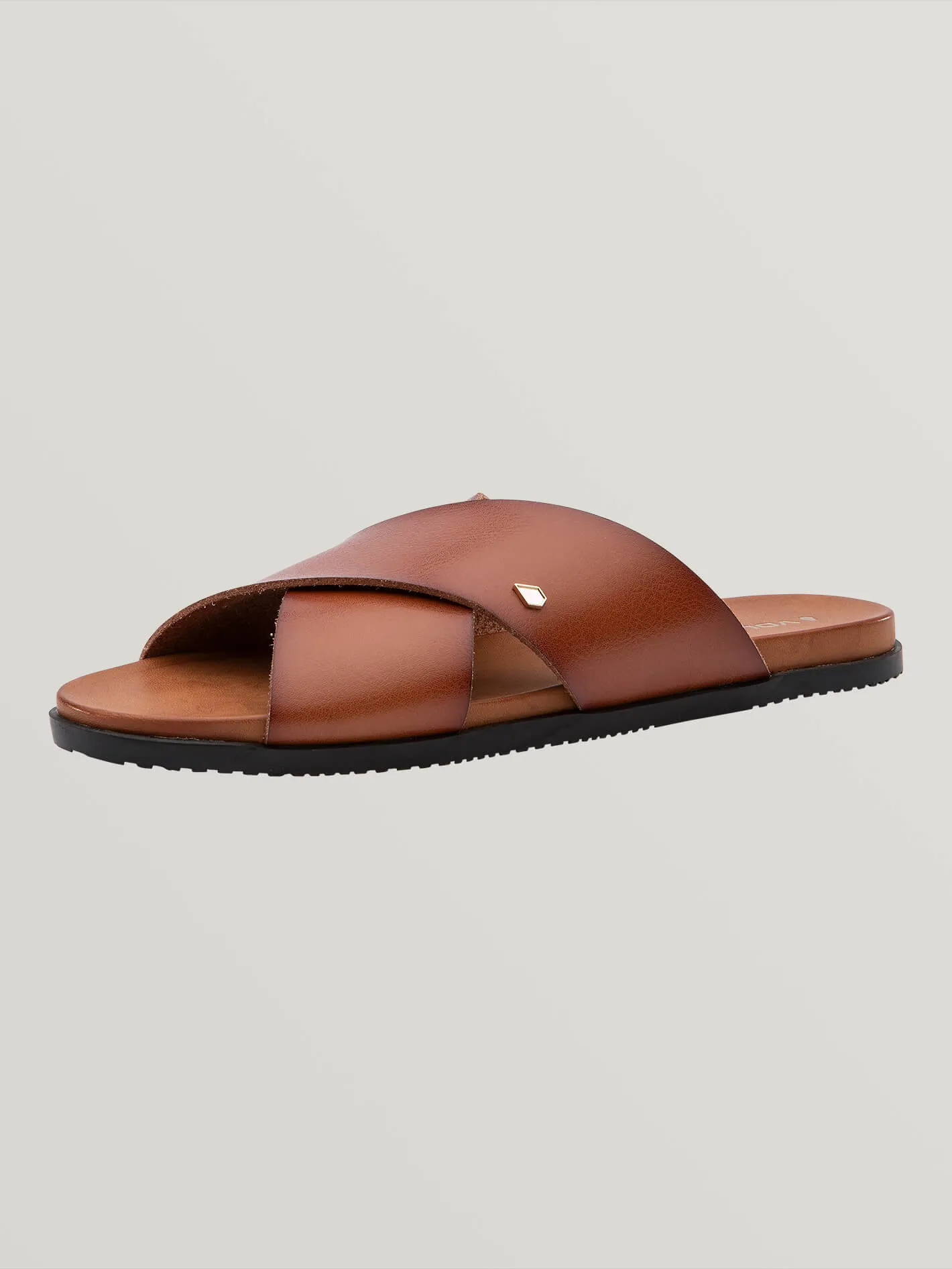 Double Cross Sandals - Cognac