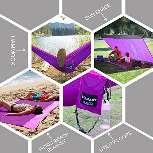 Double Hammock with Two Tree Straps - SEGMART