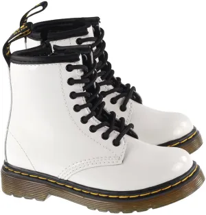 Dr Martens Shoes Infants 1460 White Patent Lamper