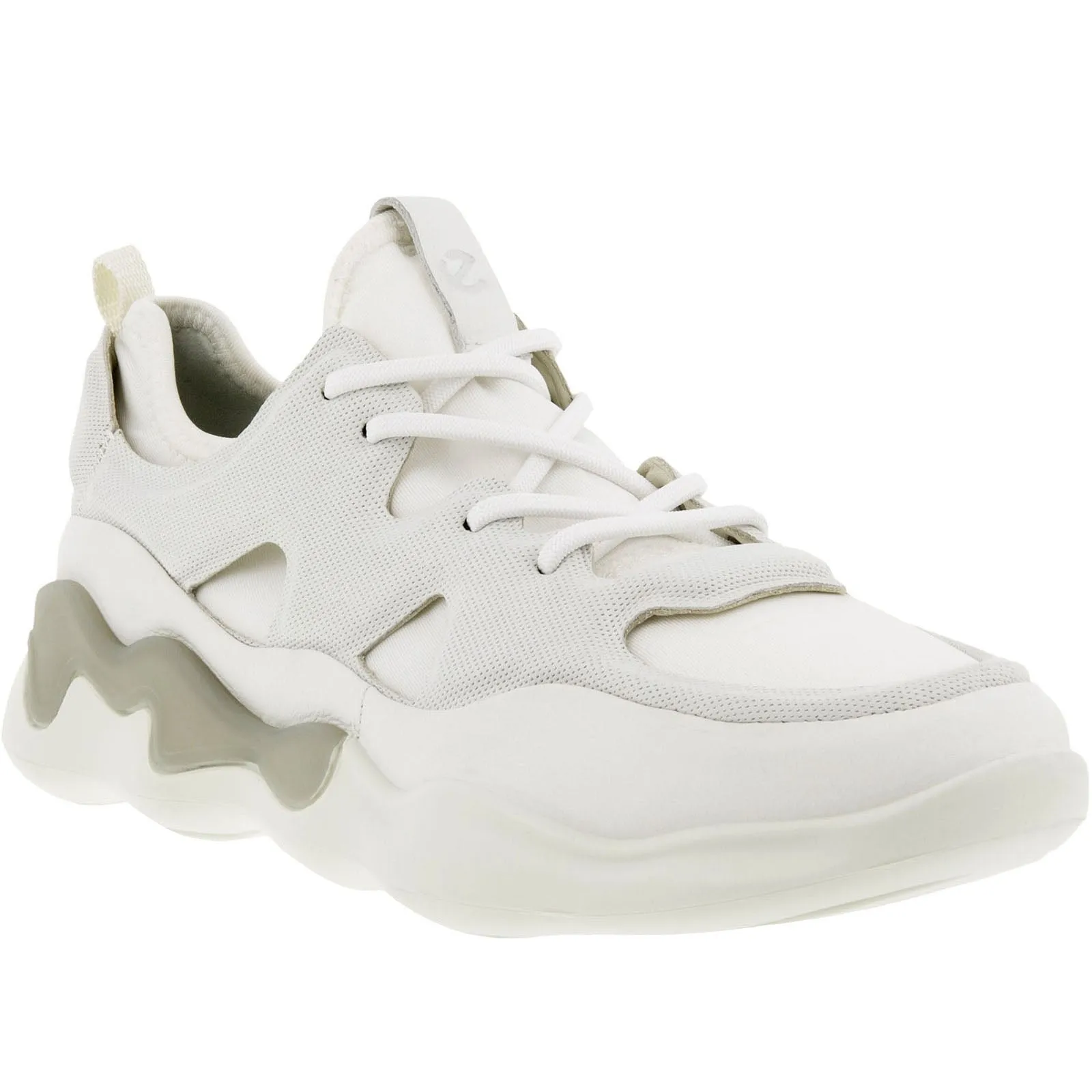 ECCO Womens ELO Low Rise Leather Street Style Trainers - Lea White