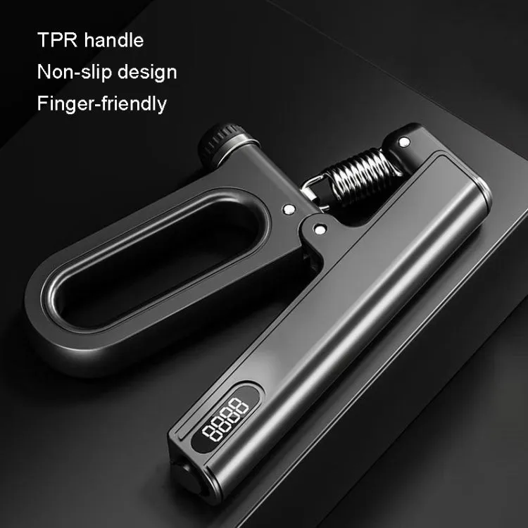 Electronic Counting Hand Grip Strengthener 10-120kg Wrist Expander Finger Exerciser for Trainers Muscle Recovery(Black)