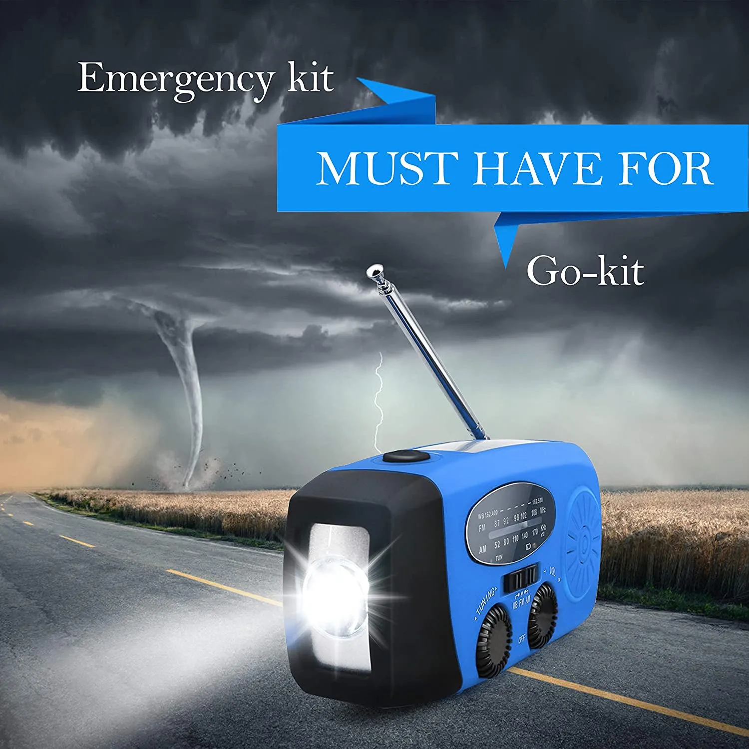 Emergency Hand Crank Self Powered AMFM NOAA Solar Radio