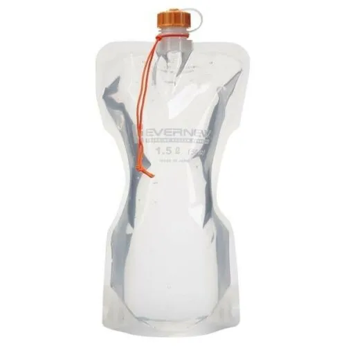 Evernew Water Carry 1500ml Flexible Water Carrier / Bottle w/Attached Cap & Cord