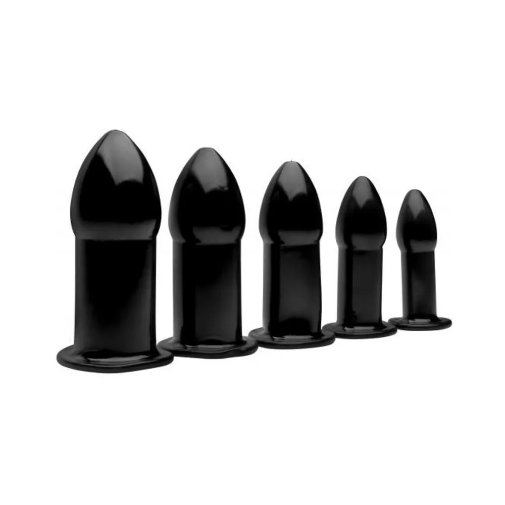 Expansion Anal Dilator Set Butt Plug Training Kit Black 5 Plug Plugs