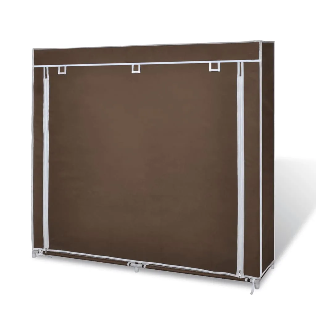 Fabric Shoe Cabinet with Cover 115 x 28 x 110 cm Brown