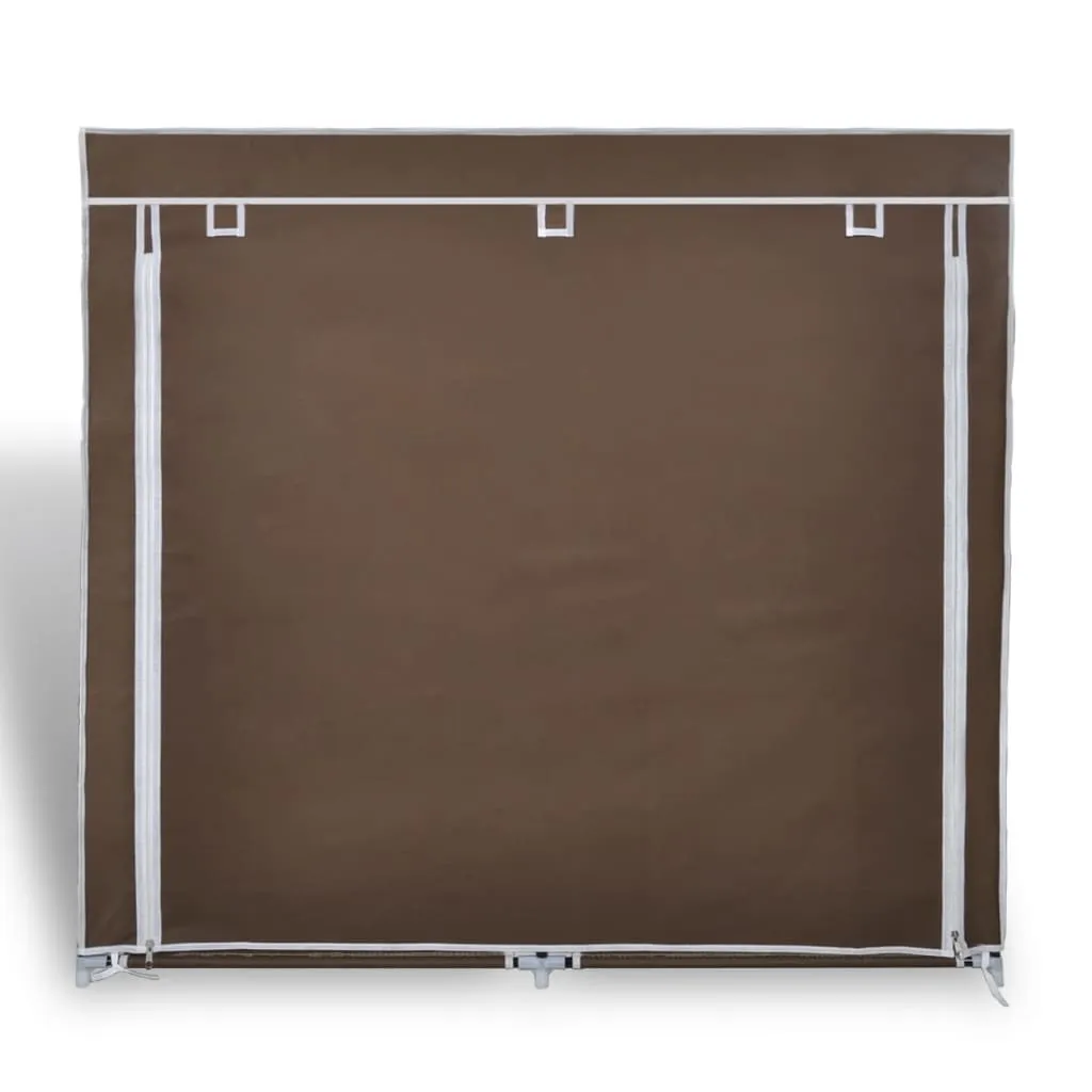 Fabric Shoe Cabinet with Cover 115 x 28 x 110 cm Brown