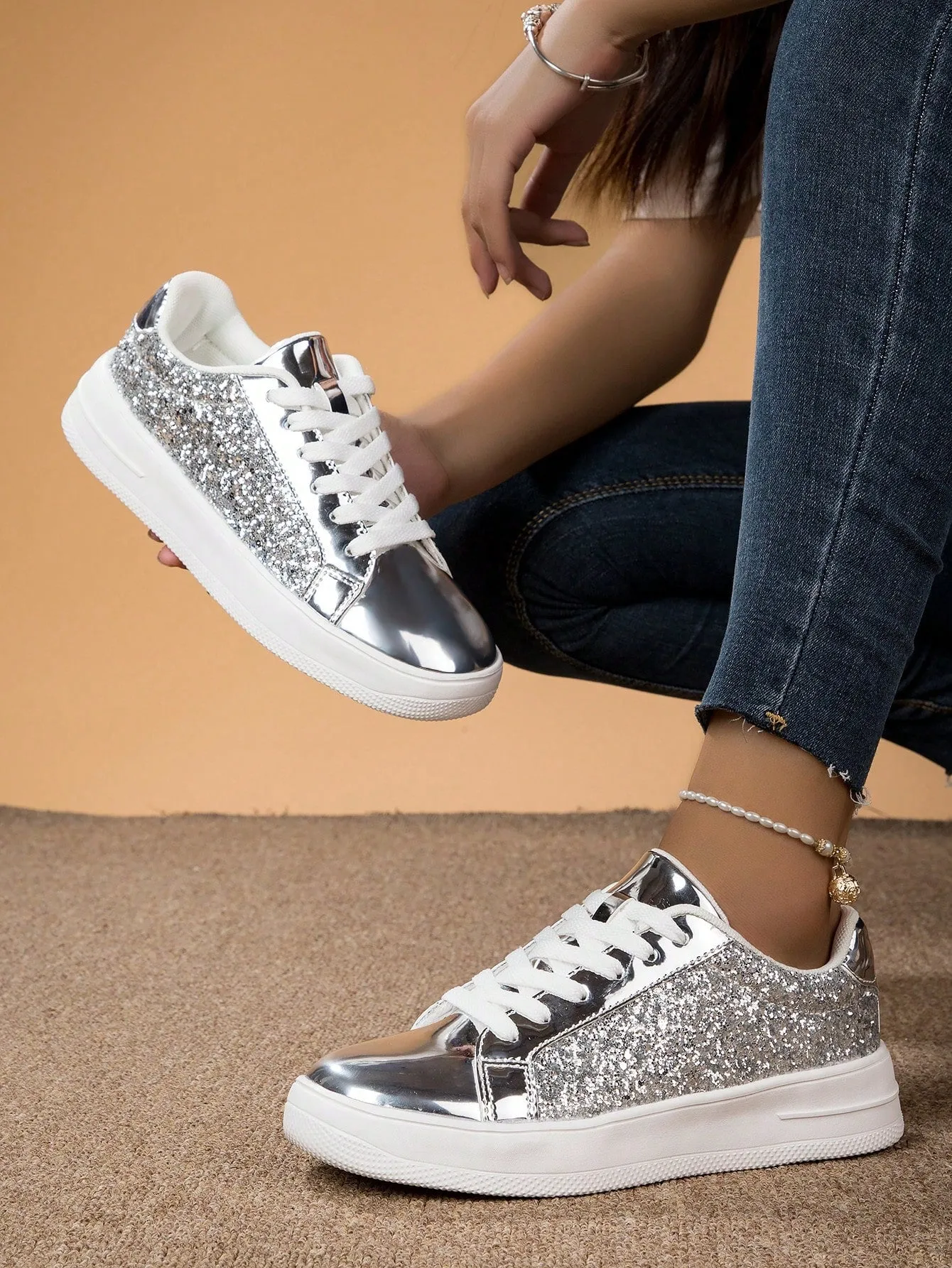 Fashionable All-match Shiny Surface Women's Shoes