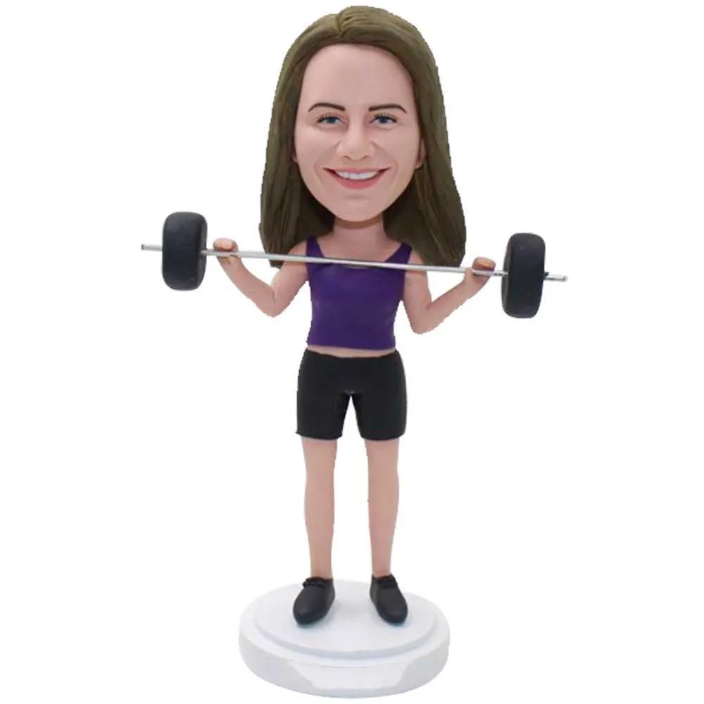 Female Weight lifter Custom Figure Bobblehead