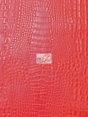 Fire Red Crocodile Marine Vinyl Fabric / Sold By The Yard