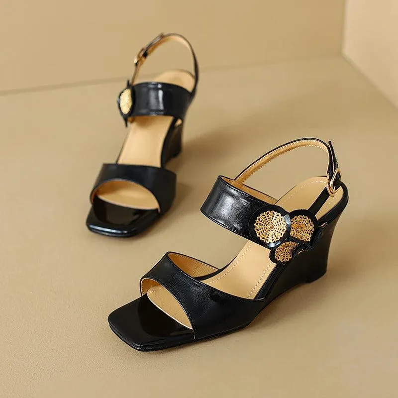 Flowers Leather Sandal - TSS104 Women's Casual Shoes