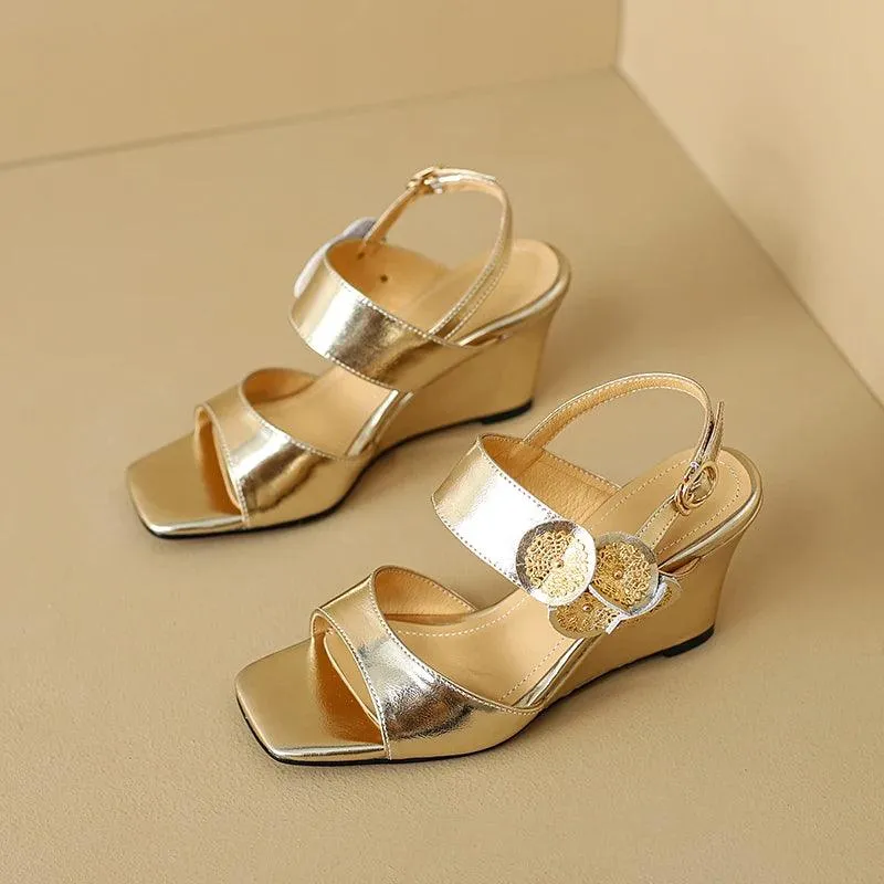 Flowers Leather Sandal - TSS104 Women's Casual Shoes