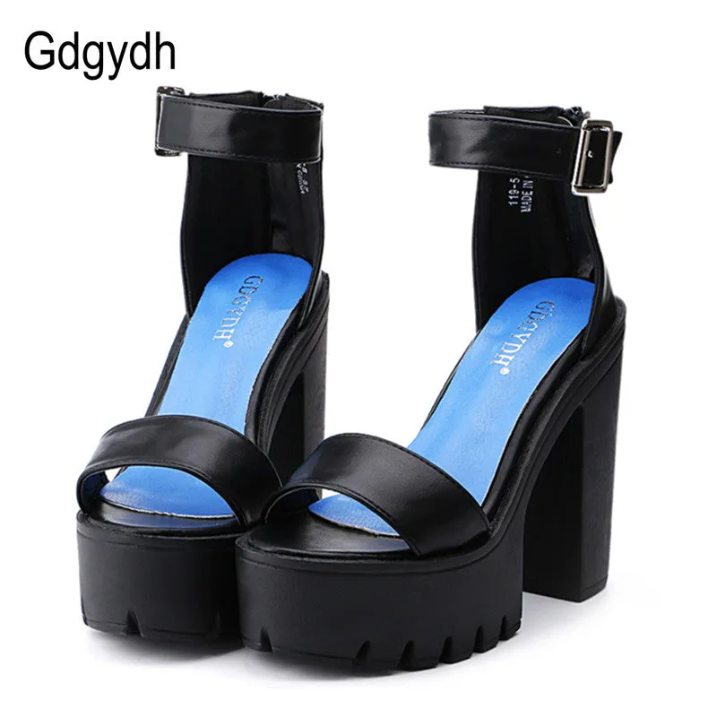 Gdgydh Drop Shipping White Summer Sandal Shoes for Women 2017 New Arrival Thick Heels Sandals Platform Causel Russian Shoes