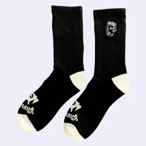 Giant Robot - Big Boss Robot Socks - Black w/ White Embroidery