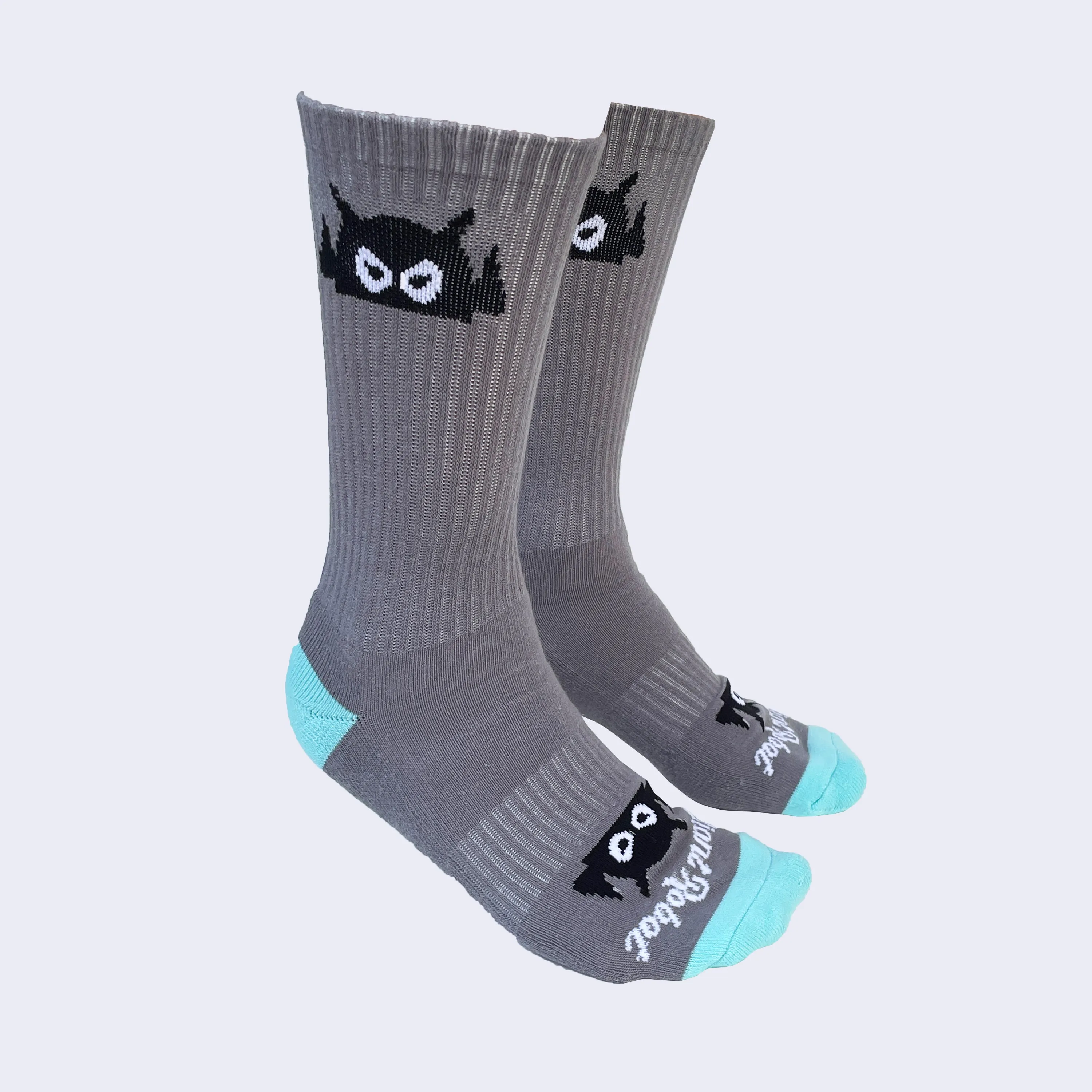 Giant Robot - Big Boss Robot Socks - Gray w/ Turquoise