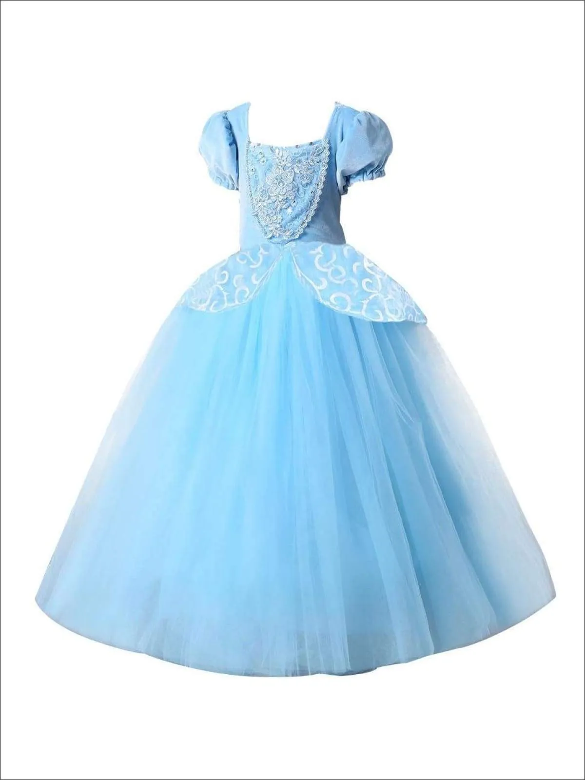 Girls Deluxe Princess Cinderella Inspired Costume Ball Gown