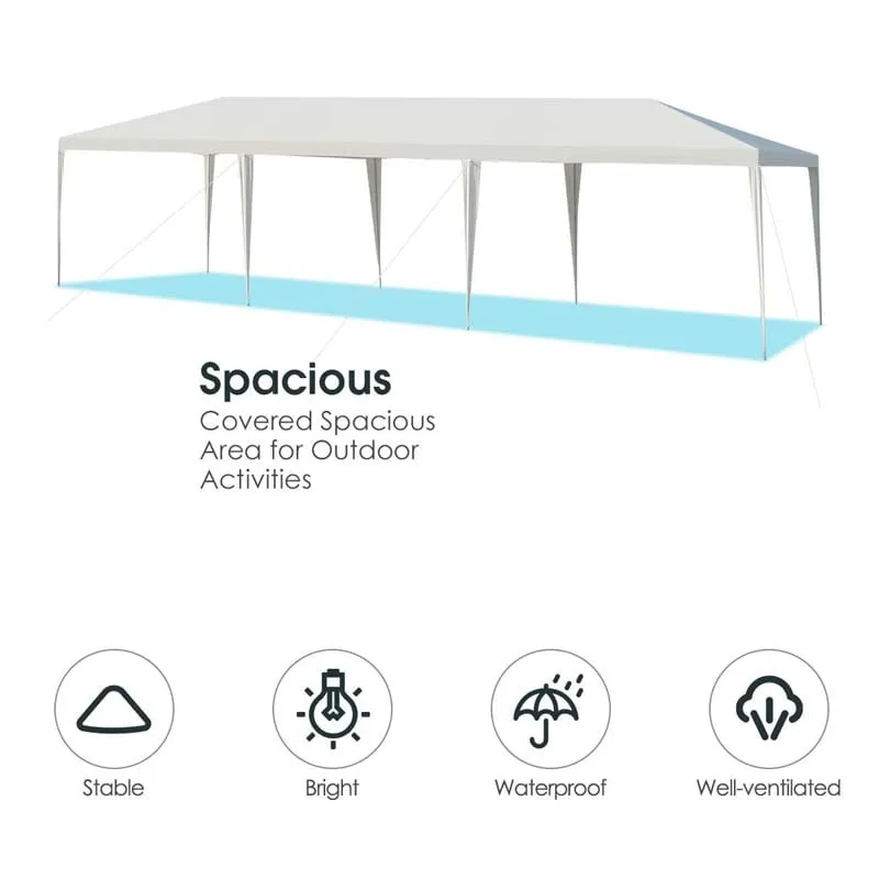 GrandShoppersHub  10' x 30' Waterproof Gazebo Canopy Tent for Wedding & Party