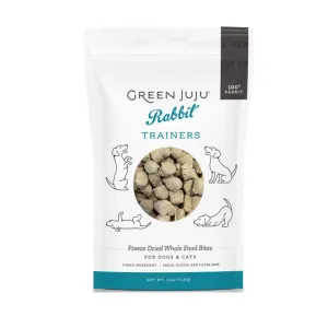 Green Juju Dogs & Cats Treats Freeze Dried Rabbit Trainers 2.5oz