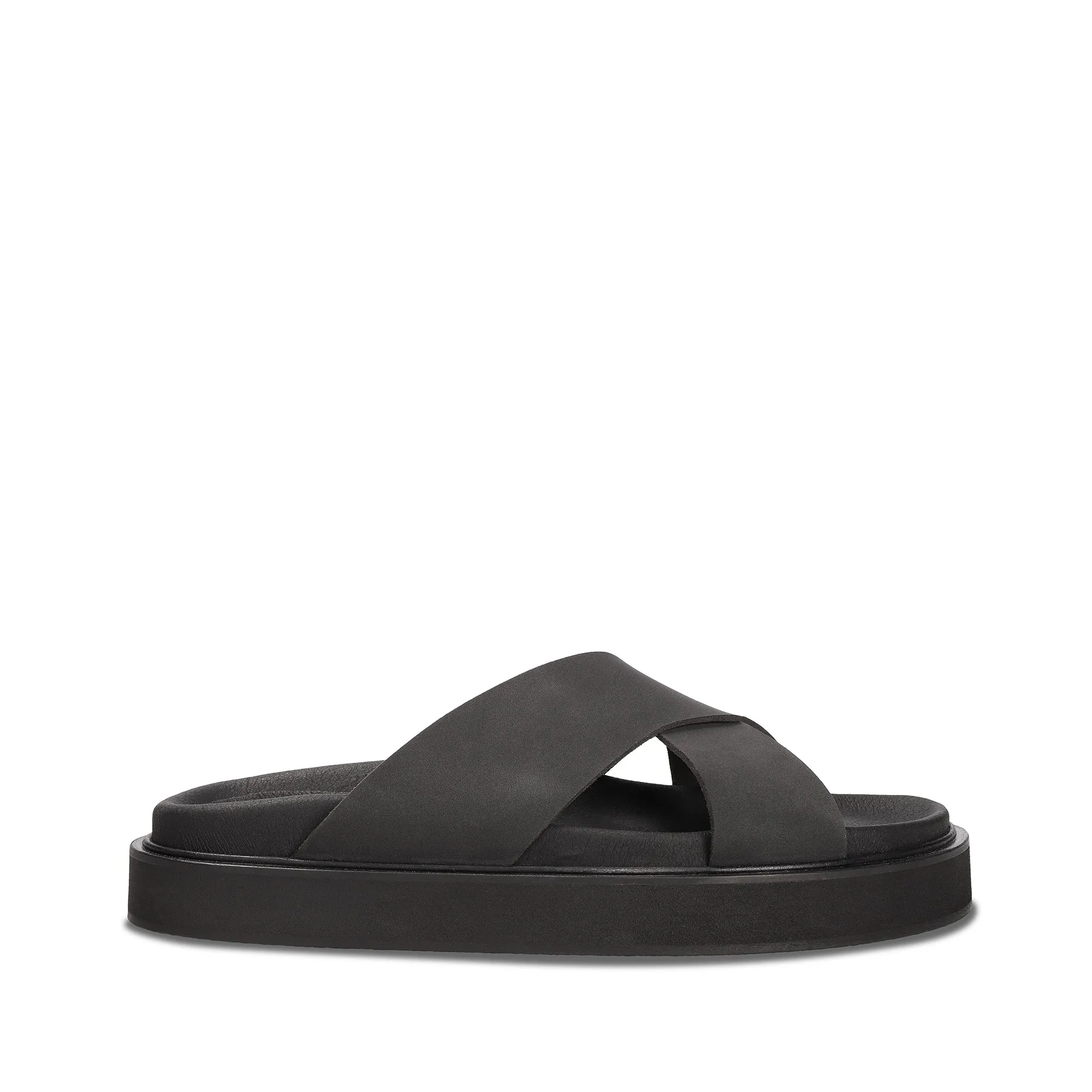 Hazel Black Vegan Cushioned Sandals