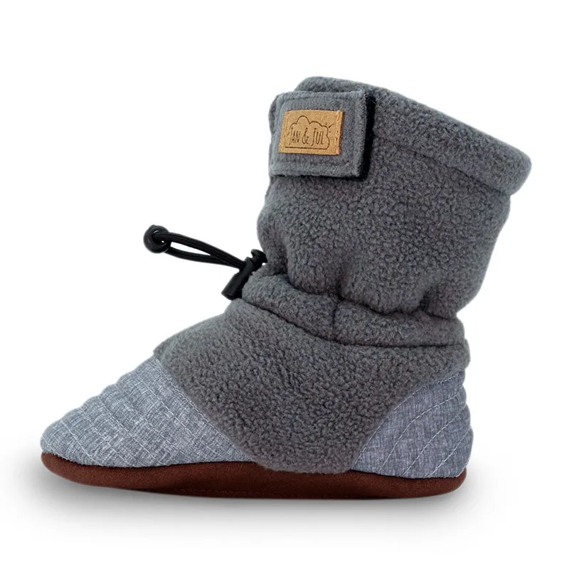 Heather Grey Stay Put Cozy Booties