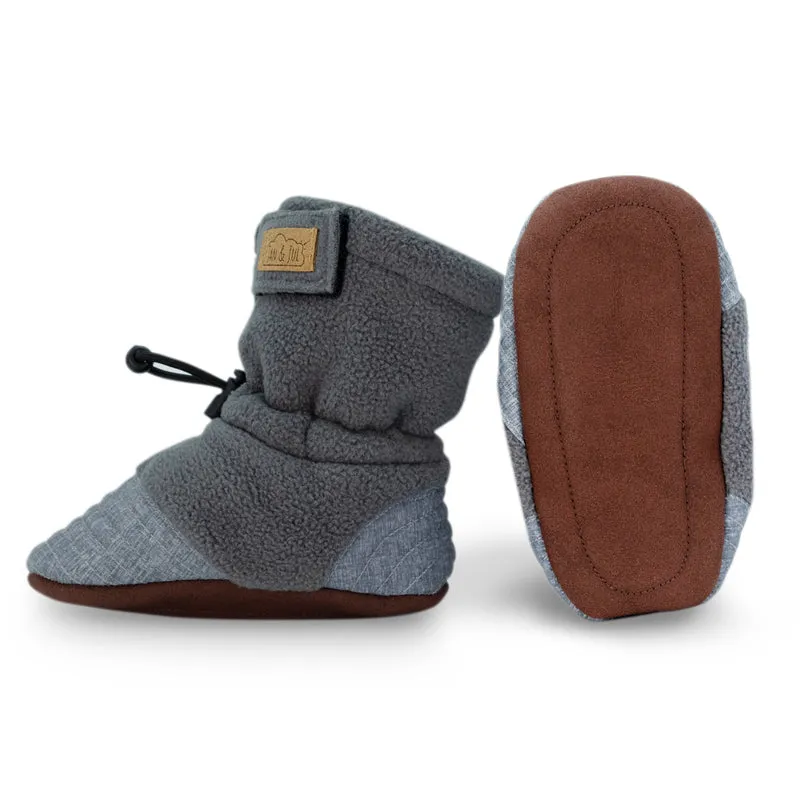 Heather Grey Stay Put Cozy Booties