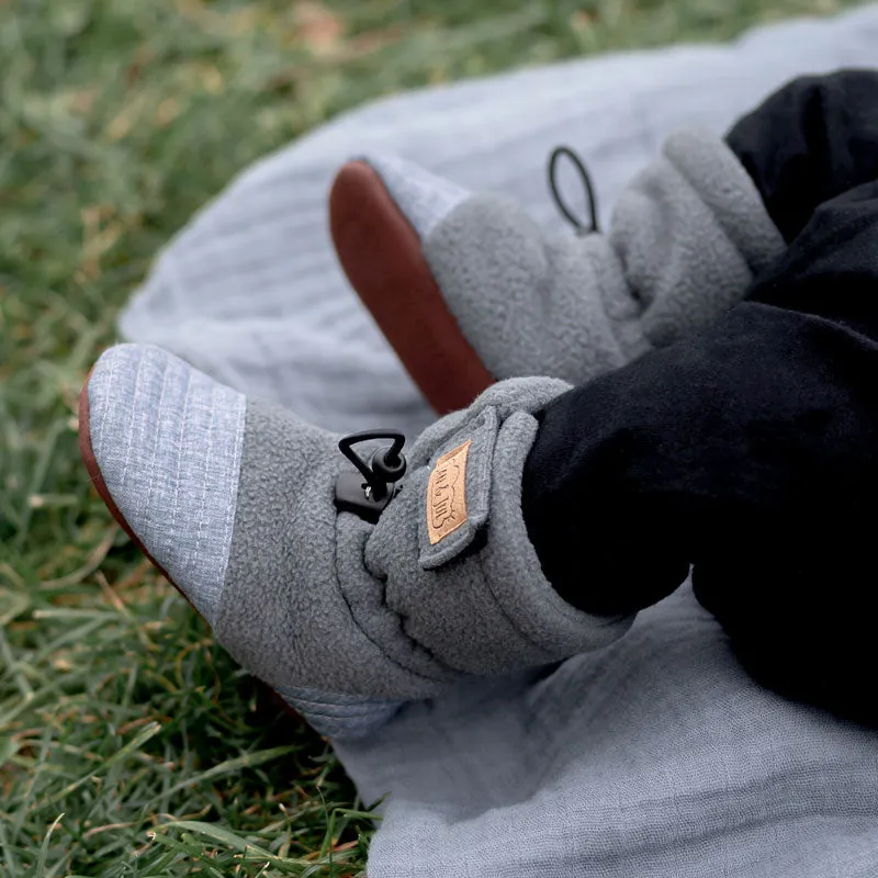 Heather Grey Stay Put Cozy Booties