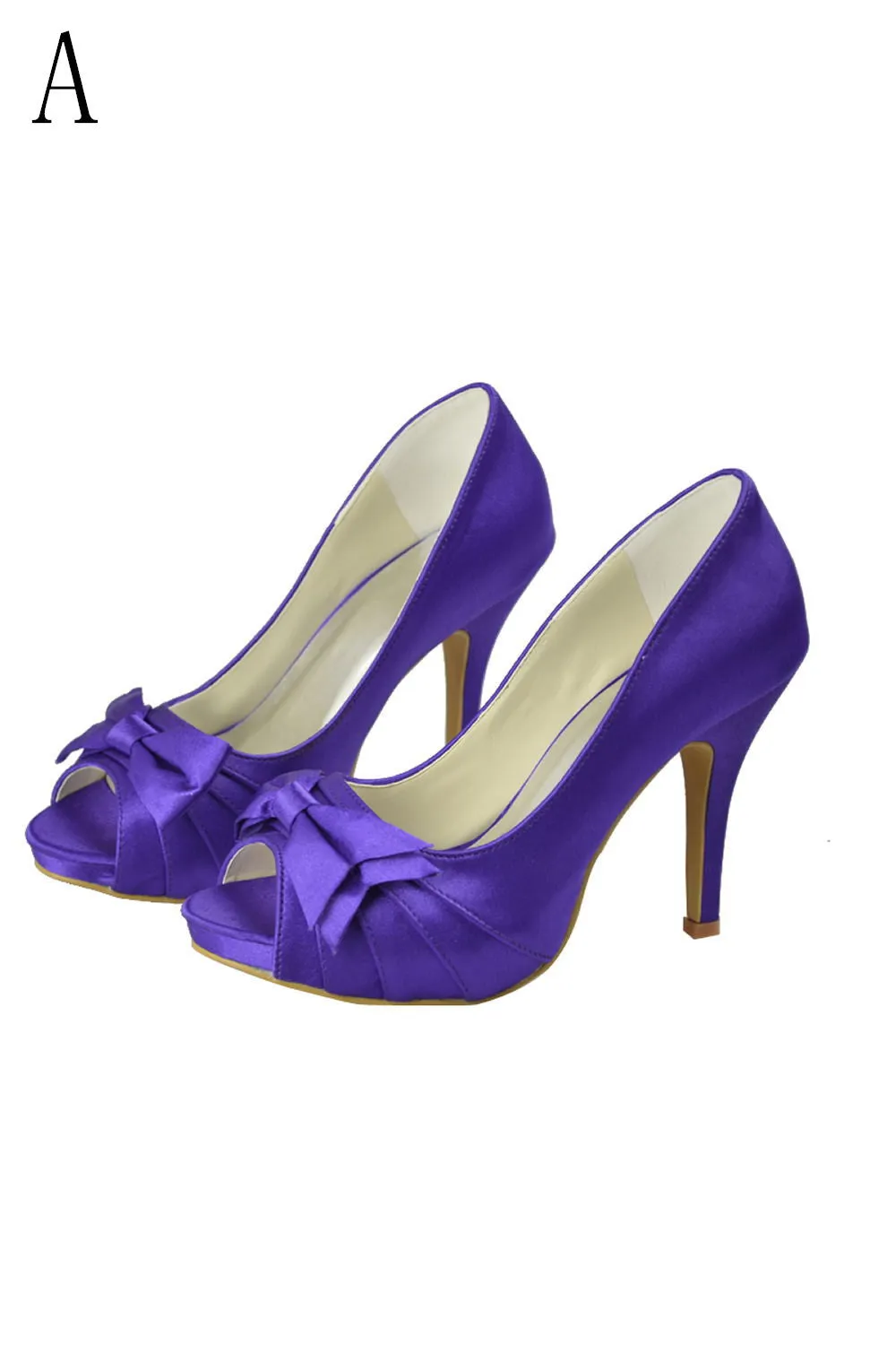 High Heel Purple CPeep Toe Women Shoes For Wedding S37