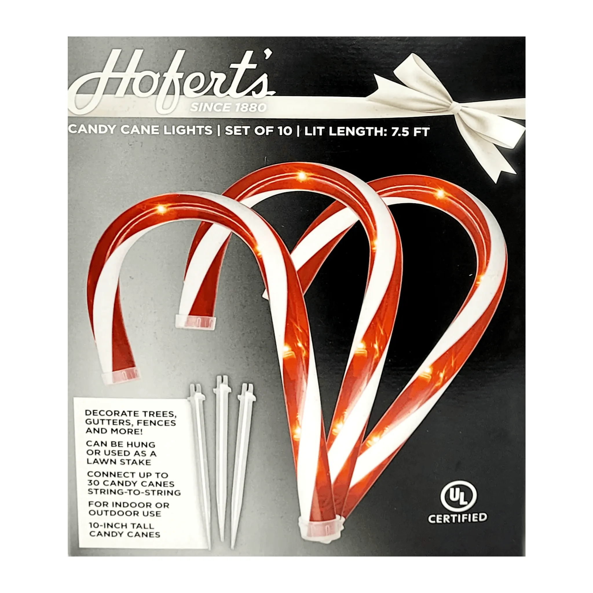 Hofert's 10 Candy Cane Lights Set - 10"