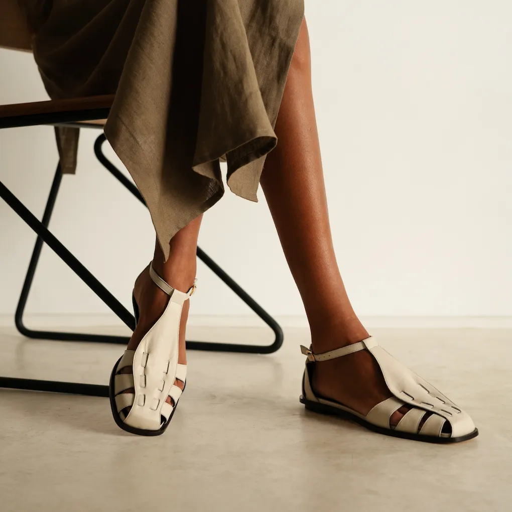 Ida Off-White Fisherman Sandals