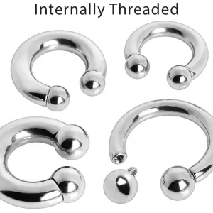 Internally Threaded 316L Surgical Steel Horse Shoes Circular Barbell