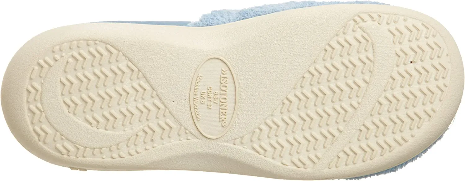 isotoner Women's Microterry Pillowstep Slippers with Satin Cuff