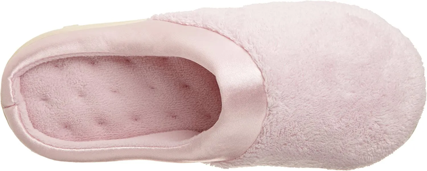 isotoner Women's Microterry Pillowstep Slippers with Satin Cuff