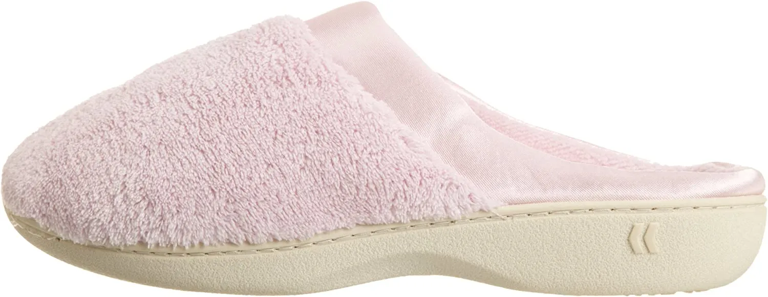 isotoner Women's Microterry Pillowstep Slippers with Satin Cuff