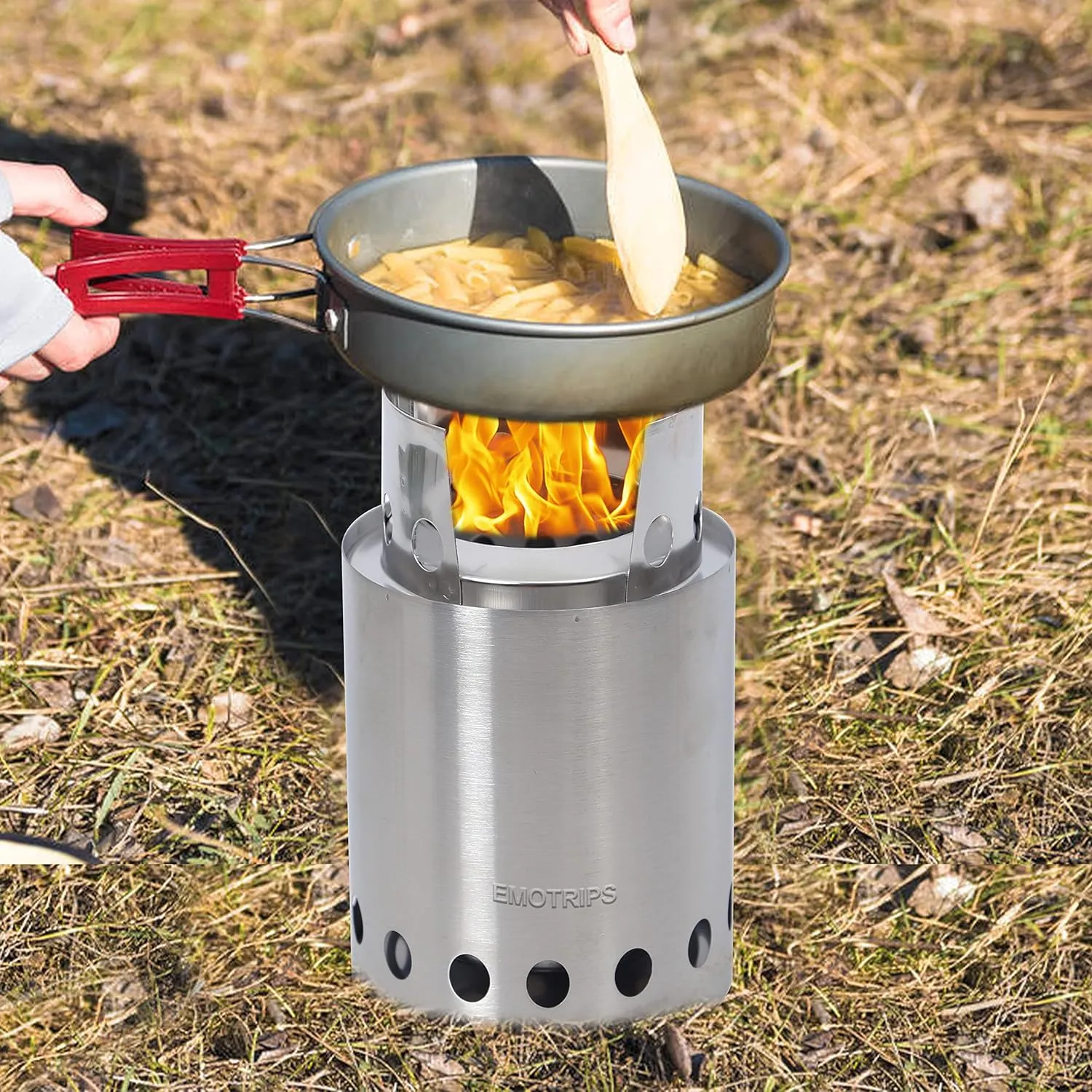 ITEM# 0156   Outdoor Stainless Steel Portable Fire Pits For Outdoor Backpacking Hiking Traveling Picnic BBQ, Outdoor Wood Stove, Backpacking Stove, 4.9 Inch, Silver (Watch Video)