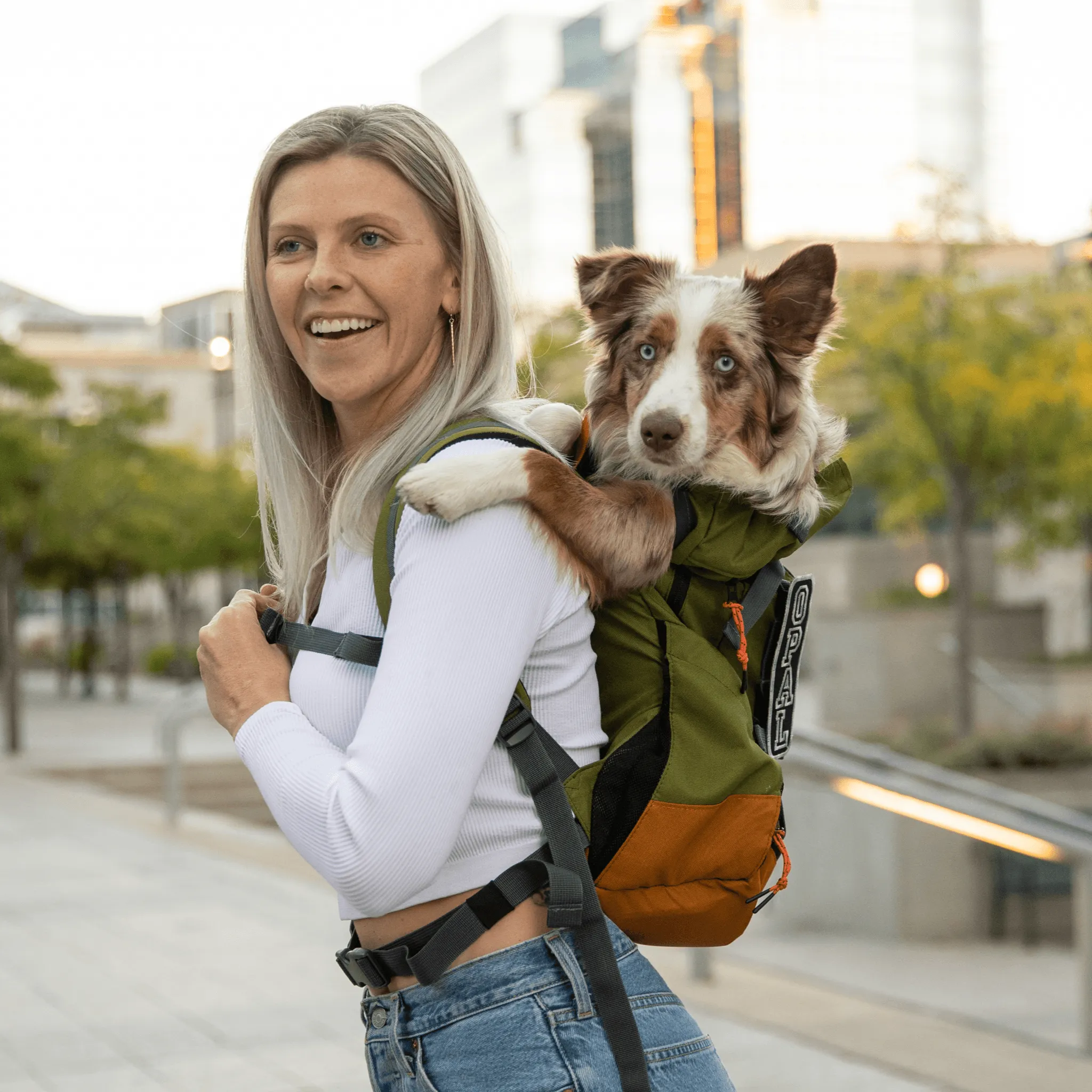 K9 Sports Sack | Urban 3 Dog Backpack | 4 Sizes | Leafy Green