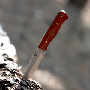 Kam Knife - B40 - D2 Steel - Red and Brown Handle - Fixed Blade