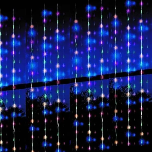 LED Multicolour Waterfall Curtain  (1.2x2m)