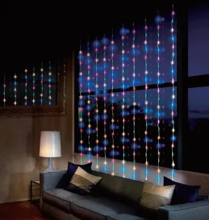 LED Multicolour Waterfall Curtain  (1.2x2m)