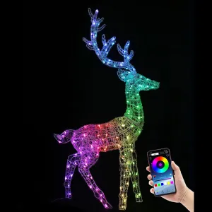 LED Rainbow Acrylic Reindeer with App (140cm)