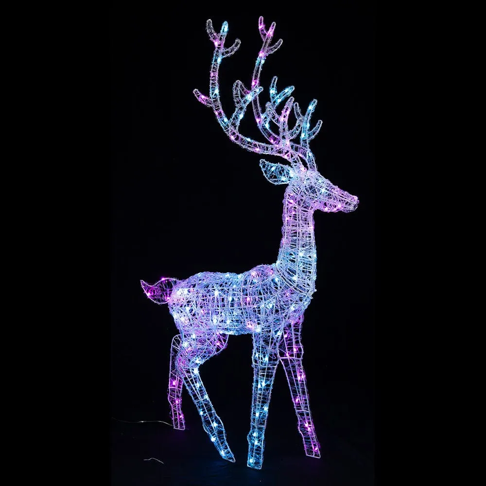 LED Rainbow Acrylic Reindeer with App (140cm)