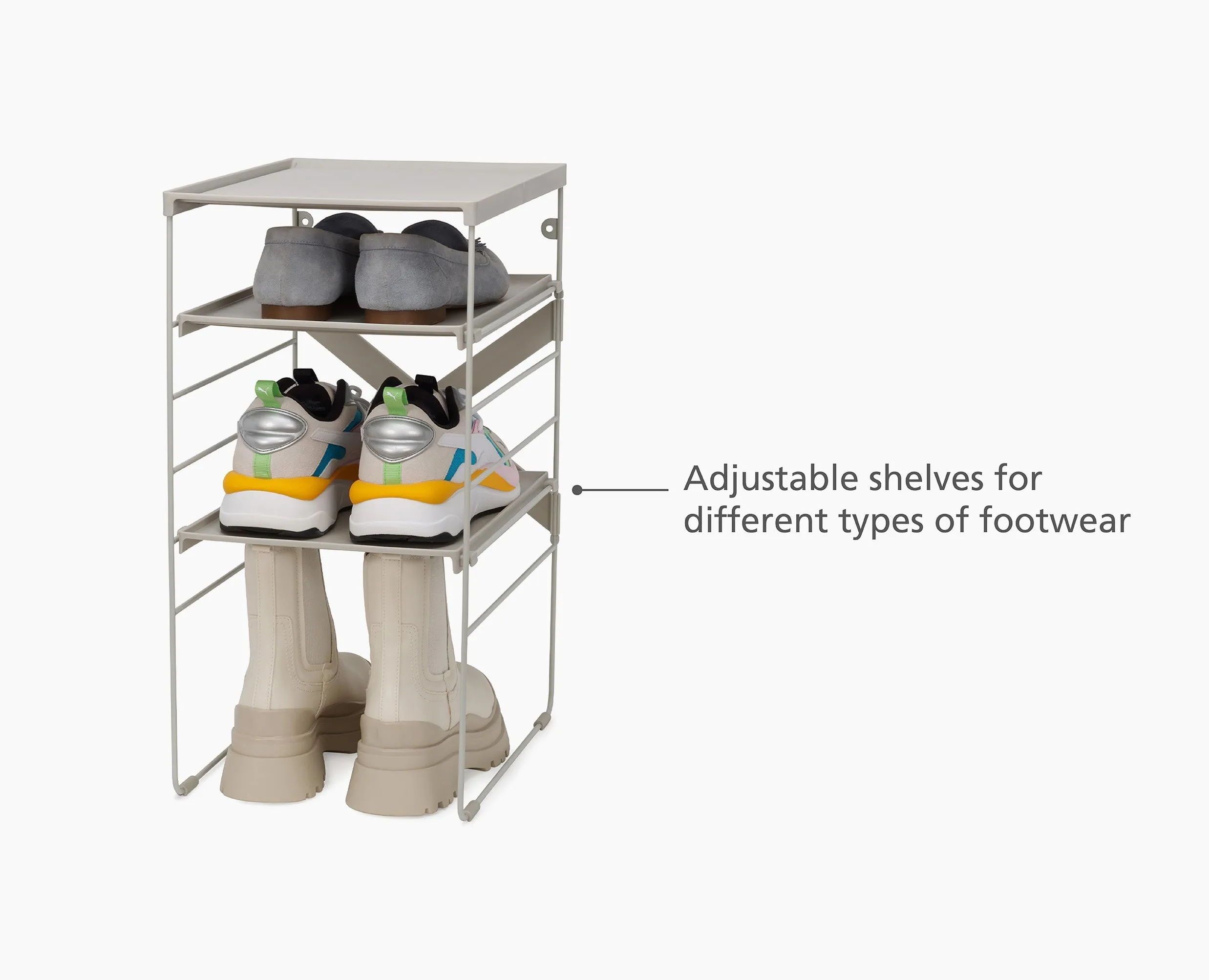 Level™ Adjustable Ecru Shoe Rack