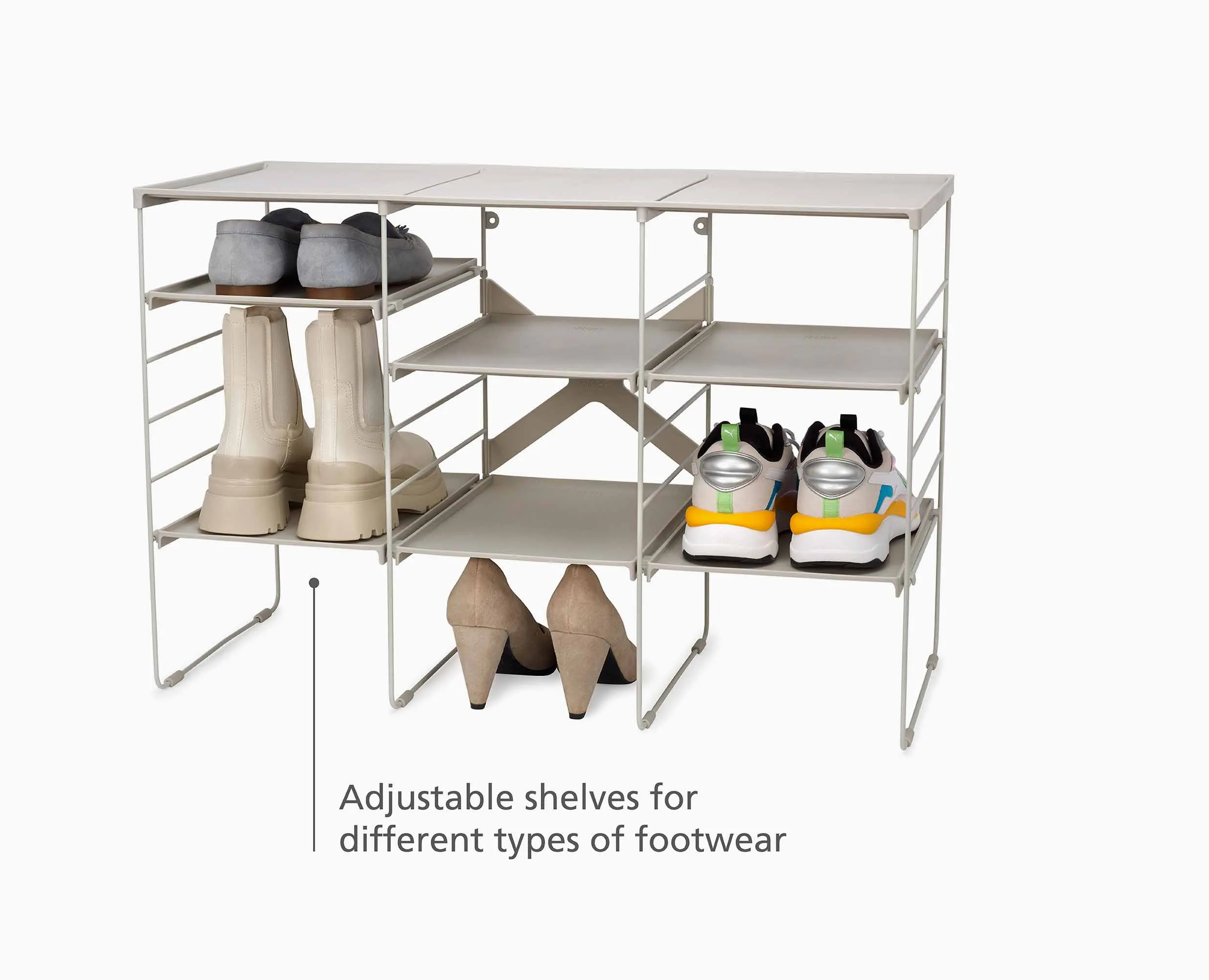 Level™ Plus Large Adjustable Ecru Shoe Rack