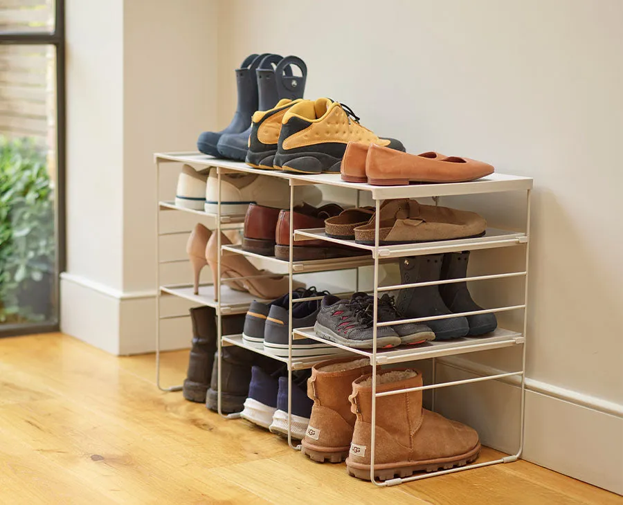 Level™ Plus Large Adjustable Ecru Shoe Rack