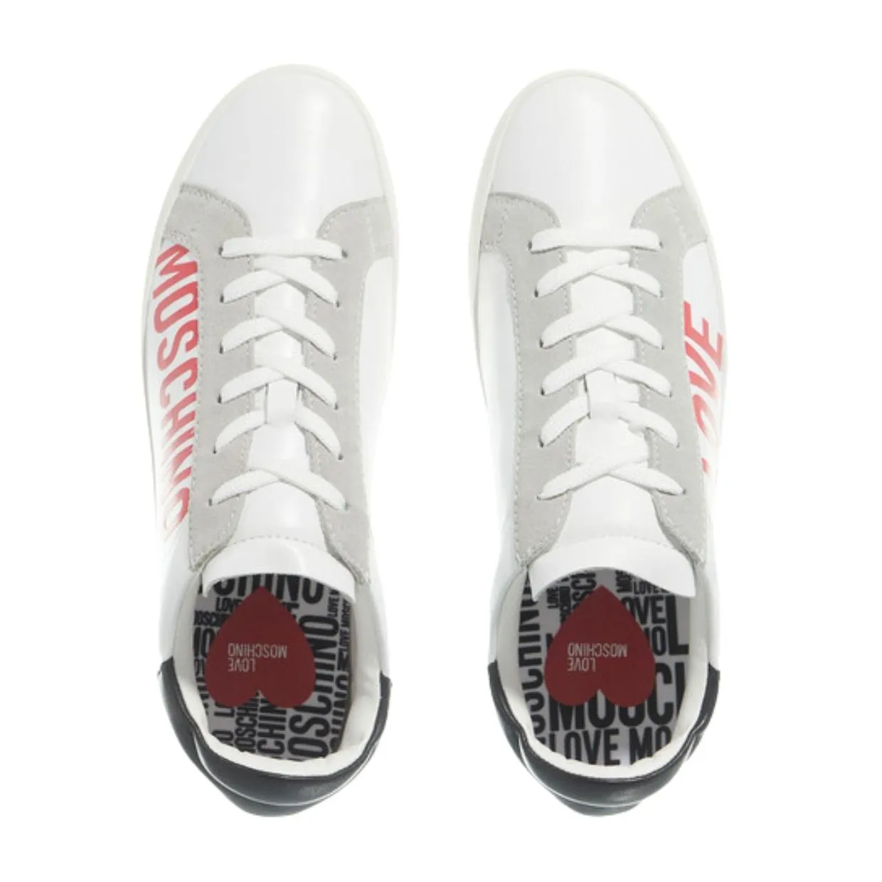 Love Moschino Logo Print White Trainers