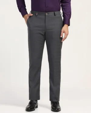 Luxe Slim Comfort B-95 Formal Grey Check Trouser - Spectre