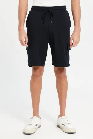 Men Black Cargo Shorts